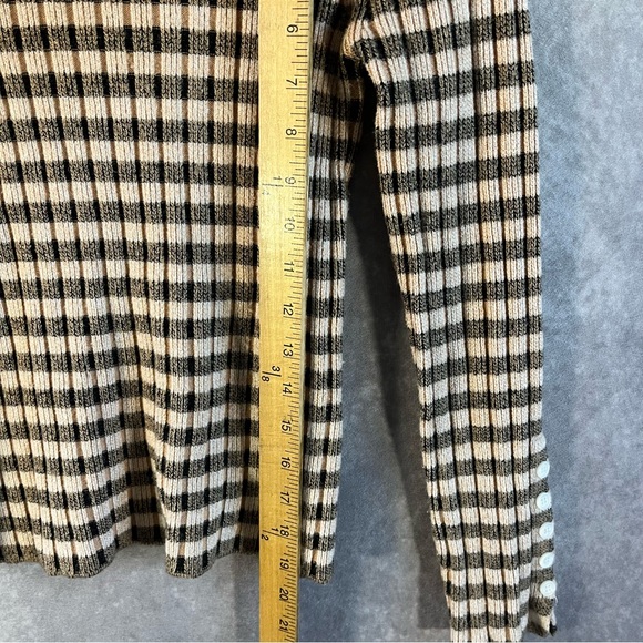 Maeve Anthropologie Pullover Women XS Tan Stripe Turtleneck Sweater Elevated - Picture 8 of 11